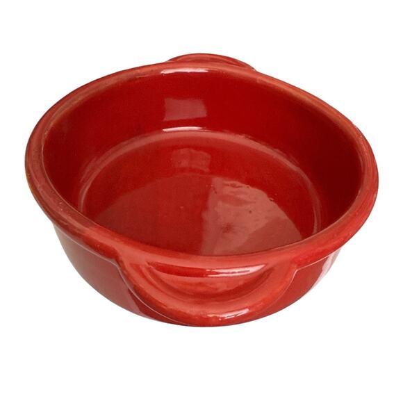 Rare Vintage Maioliche Jessica Deep Red Round Handled Baking Dish - Picture 3 of 9